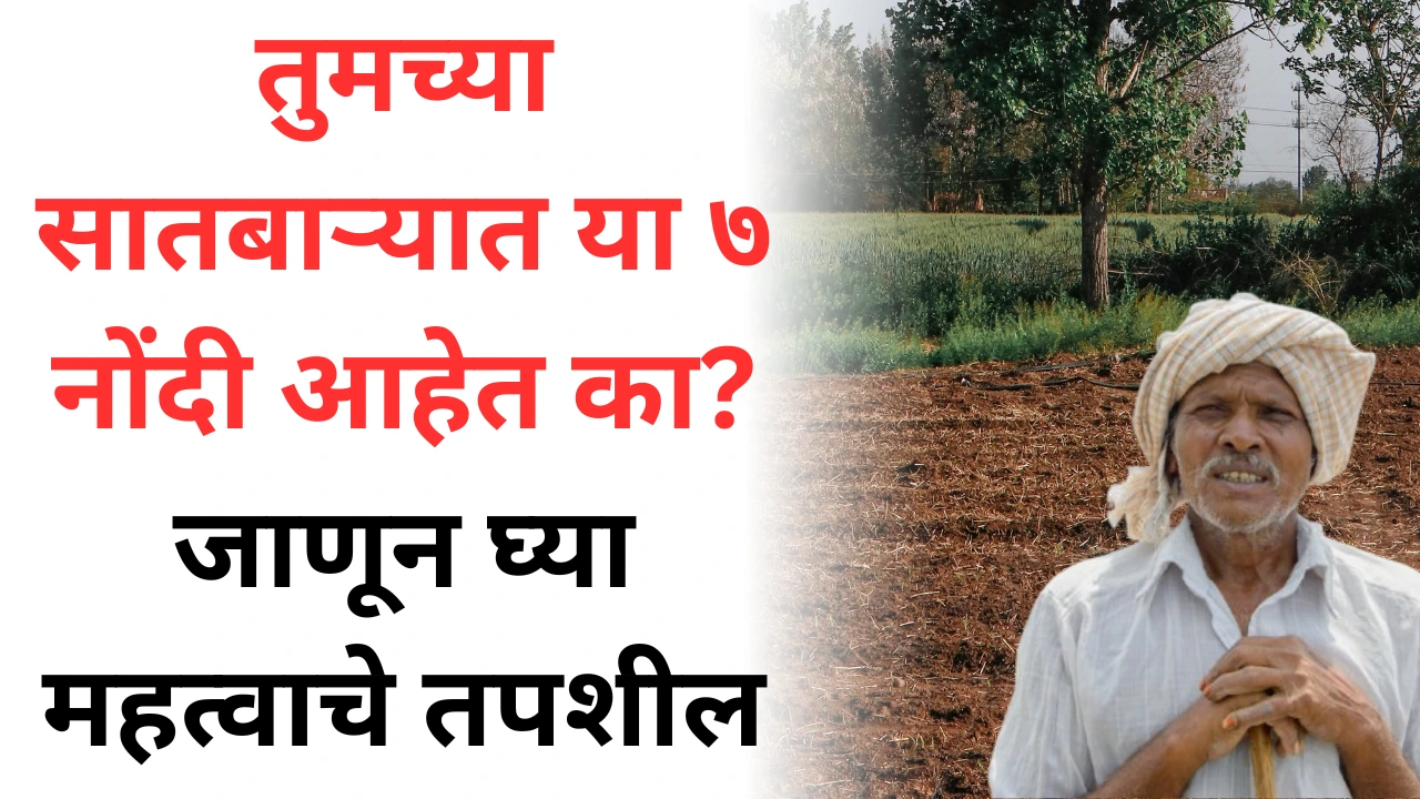 सातबारा उताऱ्यातील महत्त्वाच्या नोंदींची माहिती